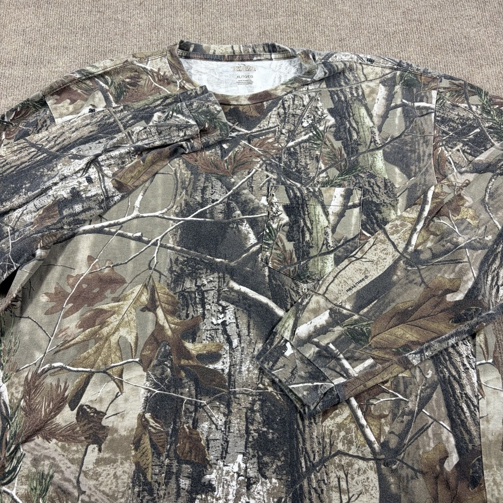 Red Head Realtree Camo Long Sleeve Shirt Men's XL Chest Pocket 100% Cotton